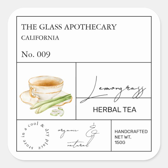 Sello de té de hierbas aromáticas apothecas de Lem (Anverso)