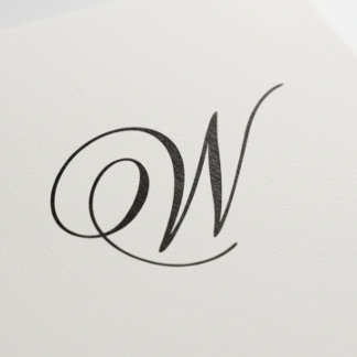 Sello de tinta con inicial de monograma elegante