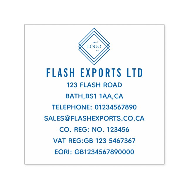 Sello de tinta propia del logotipo de su empresa p (Diseño)