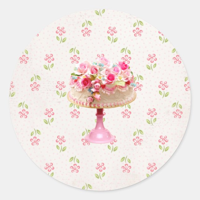 Sello de torta de flores....pegatina (Anverso)