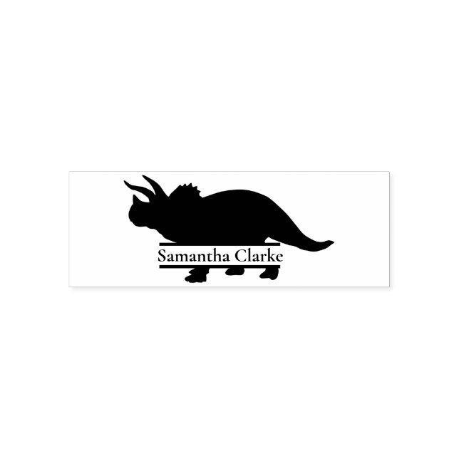 Sello de Triceratops con nombre de dinosaurio (Diseño)