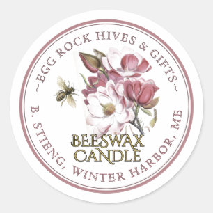 Sello de Vela Rosa Editable en Flor silvestre Bees