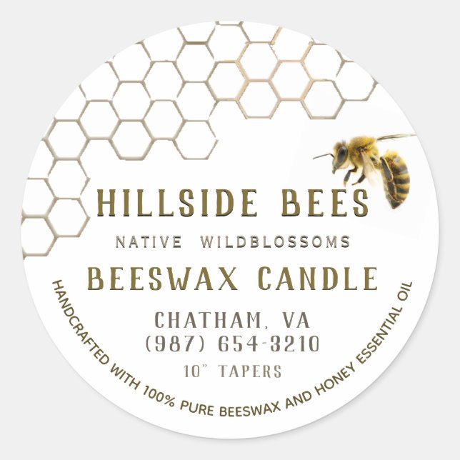Sello de Velas de cera de Beeswax puro con Honeyco (Anverso)