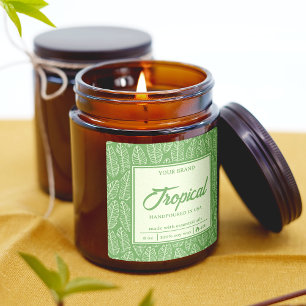 Sello de velas de hojas tropicales vintage de Gree