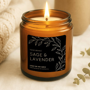 Sello de Velas Negras de Verdor Botánico minimalis