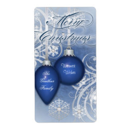 Sello de vino de vacaciones con escarcha azul