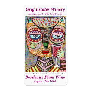 Sello de vino Feathers Judíos Owl Bebe Vino Rojo