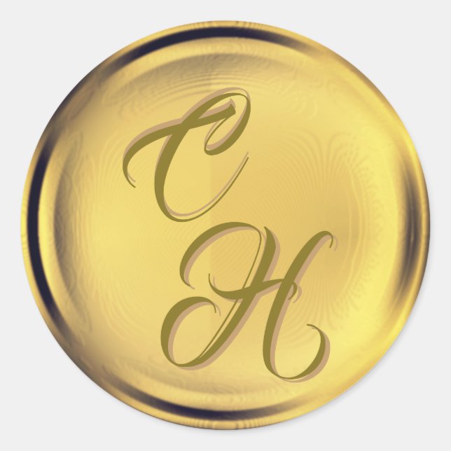 Sello de Wax Gold Faux Personalizado Inicials (Anverso)