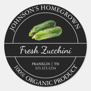 Sello de Zucchini orgánico fresco de la huerta de 