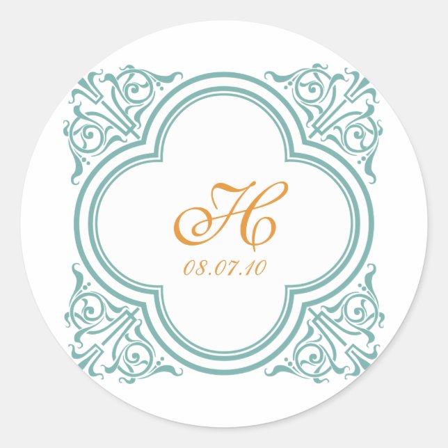 sello decorativo de boda en monograma (Anverso)