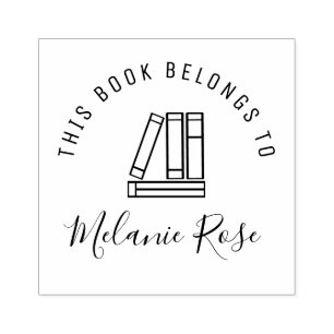 sello del libro de letras manuscritas de bibliotec