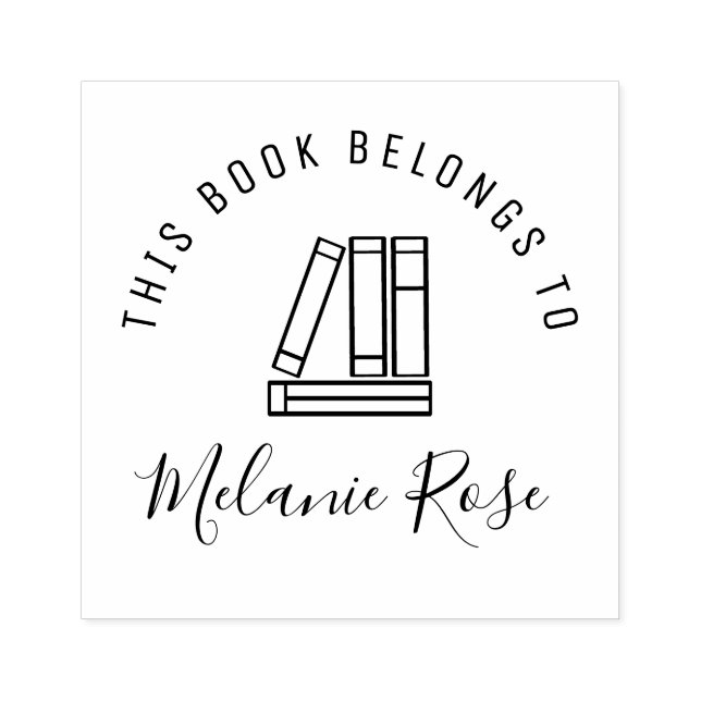 sello del libro de letras manuscritas de bibliotec (Impresión)