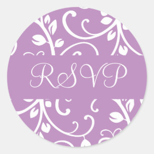 Sello del Pegatina de sobre de vid floral RSVP
