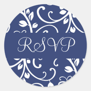 Sello del Pegatina de sobre de vid floral RSVP