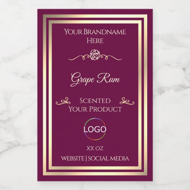 Sello dorado con logotipo de la etiqueta de produc (Etiqueta única)