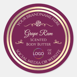 Sello dorado con logotipo de la etiqueta de produc