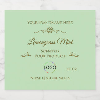 Sello dorado de la etiqueta de producto verde Past