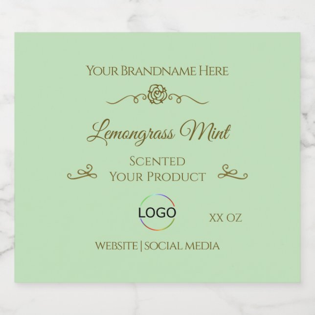 Sello dorado de la etiqueta de producto verde Past (Etiqueta única)