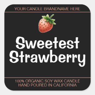 Sello dulce Strawberry Cute Symbol Candles Etiquet