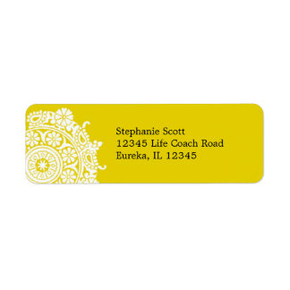 Sello elegante con ornamento blanco/amarillo