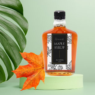 Sello elegante de boceto casero de jarabe de arce