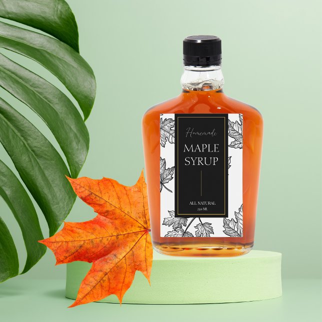 Sello elegante de boceto casero de jarabe de arce (Subido por el creador)