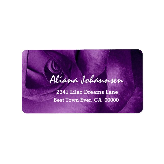 Sello elegante de Boda Rosa PURPLE V04 (Frente)