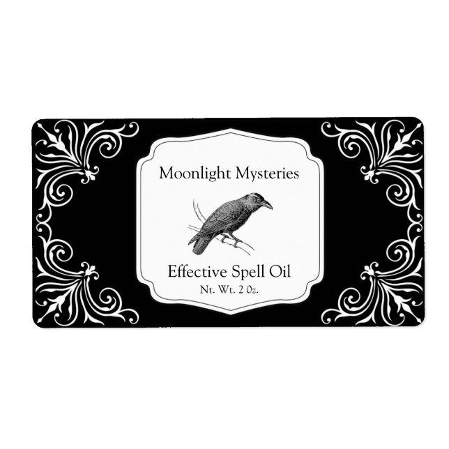 Sello elegante de botellas de personalizado Black  (Frente)