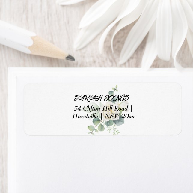 Sello elegante de dirección de retorno botánico de (In situ)