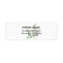 Sello elegante de dirección de retorno botánico de