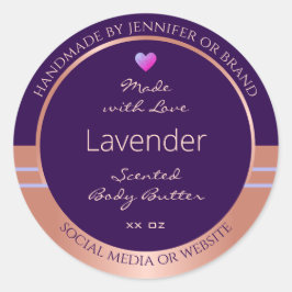 Sello elegante de embalaje de producto oro Rosa pú