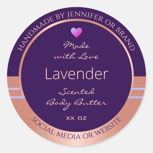 Sello elegante de embalaje de producto oro Rosa pú (Anverso)