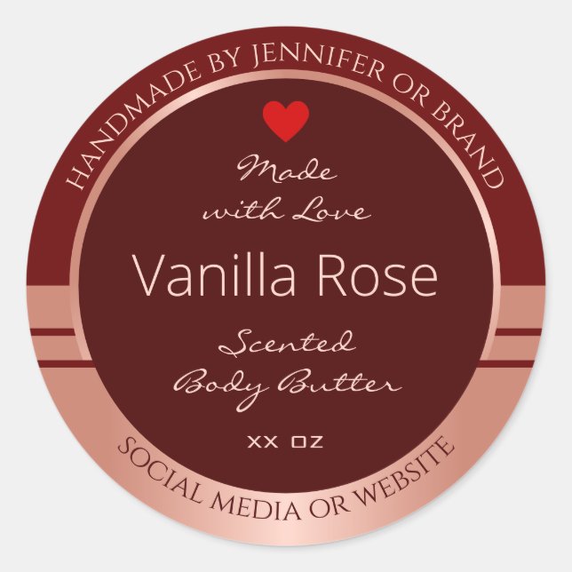 Sello elegante de embalaje del producto Rosa de bo (Anverso)