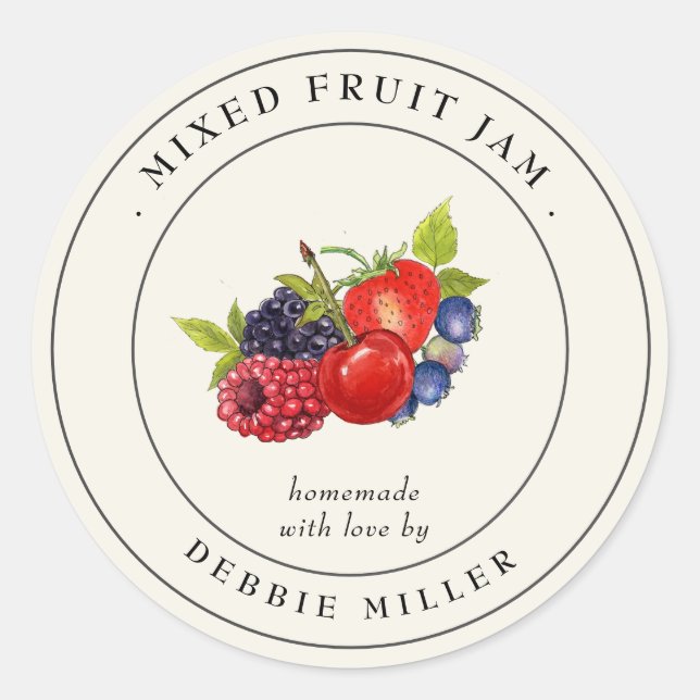 Sello elegante de enlatado de enredadera de fruta  (Anverso)