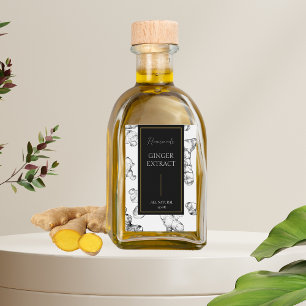 Sello elegante de esbozo de extracción de jengibre