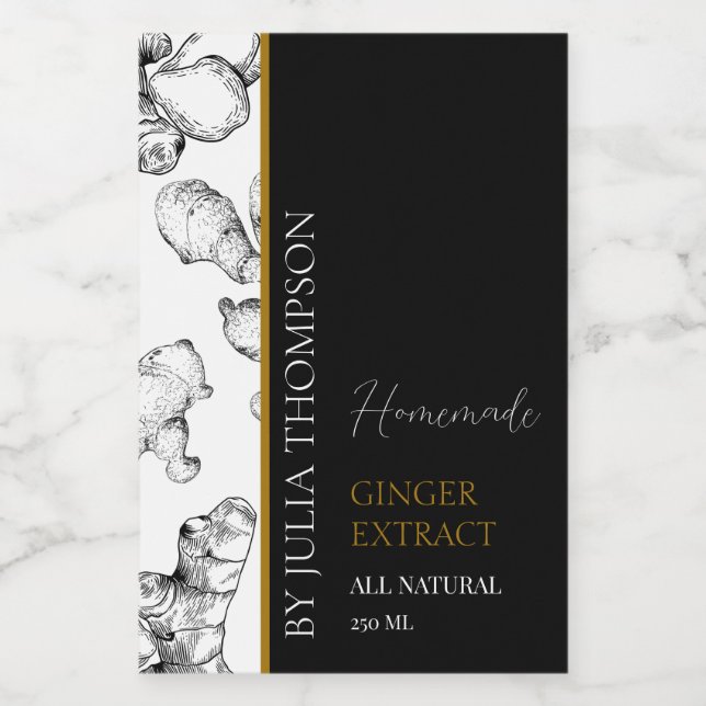 Sello elegante de extracción de raíz de jengibre c (Etiqueta única)