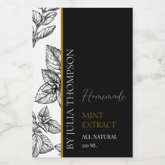 Sello elegante de extracto casero de tinta de oro (Etiqueta única)