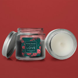 Sello elegante de flores rojas