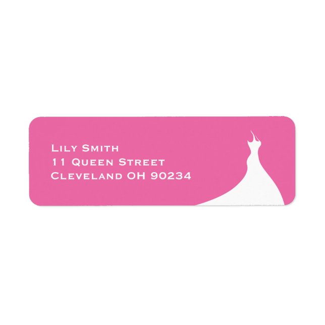 Sello elegante de fucsia de ducha de novia (Frente)
