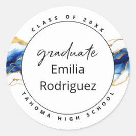 Sello elegante de graduación Royal Blue Yellow Gol