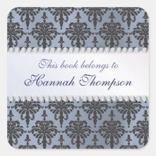 Sello elegante del libro Damask Ex Libris