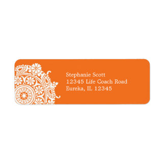 Sello elegante ornamental blanco/Naranja