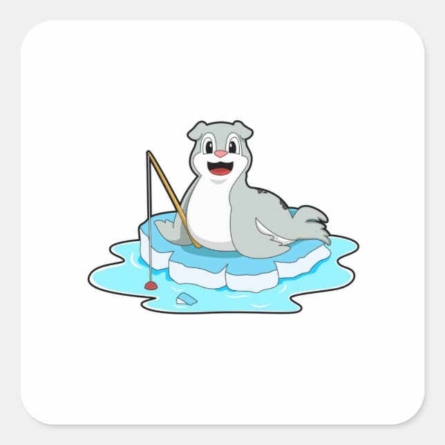 Sello en la pesca con barra de pesca (Anverso)