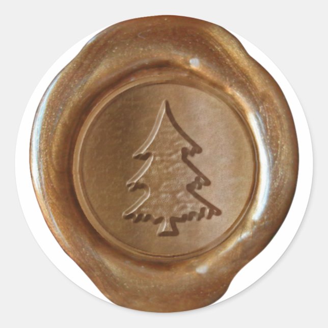 Sello Faux Wax - Cobre - NAVIDAD ÁRBOL II (Anverso)