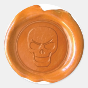Sello Faux Wax - Naranja - Calavera 01