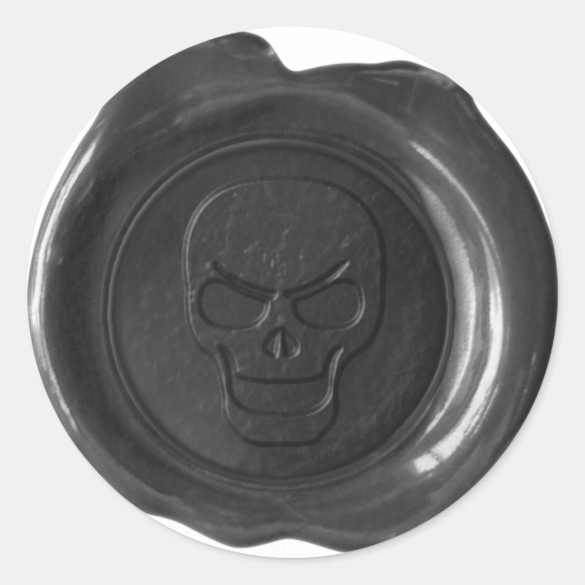 Sello Faux Wax - Negro - Calavera 01 (Anverso)