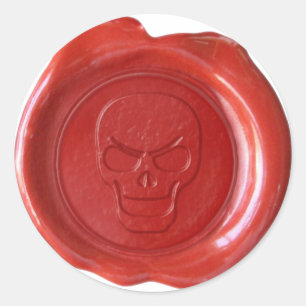 Sello Faux Wax - Rojo - Calavera 01