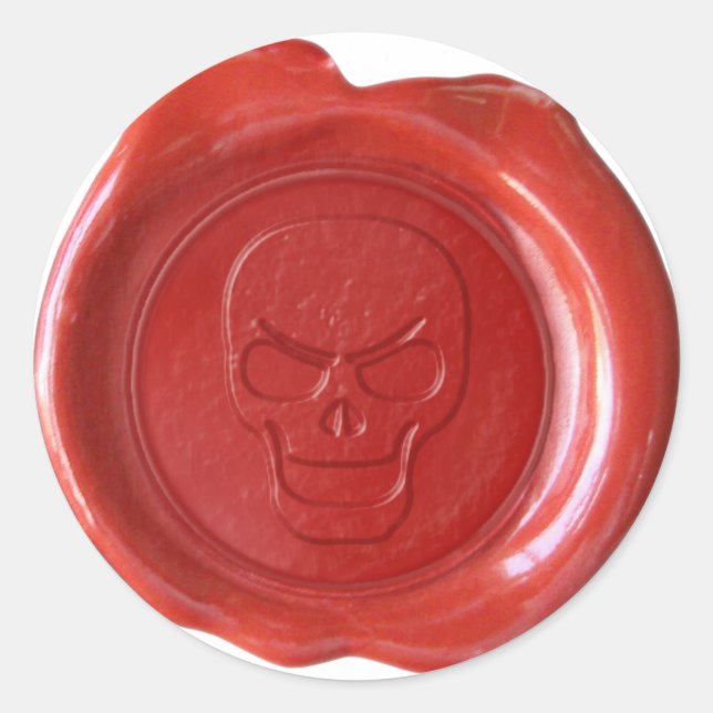 Sello Faux Wax - Rojo - Calavera 01 (Anverso)