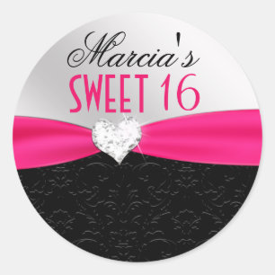 Sello floral negro del corazón del diamante del