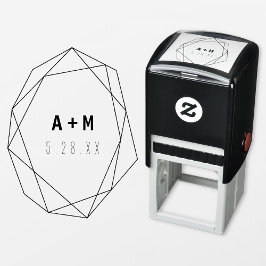 Sello geométrico Minimalista de bodas de goma